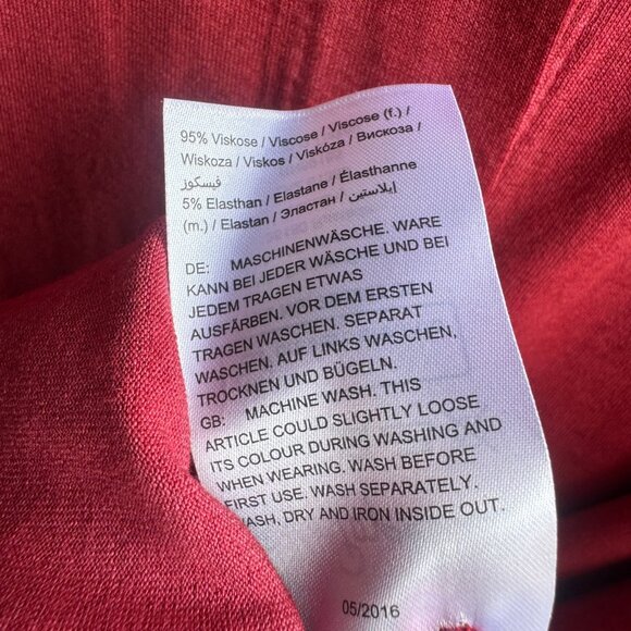 Ulla Popken 3/4 Sleeve Button Up Burgundy Red Lanenlook Tunic Blouse Size 20/22 - Picture 4 of 9